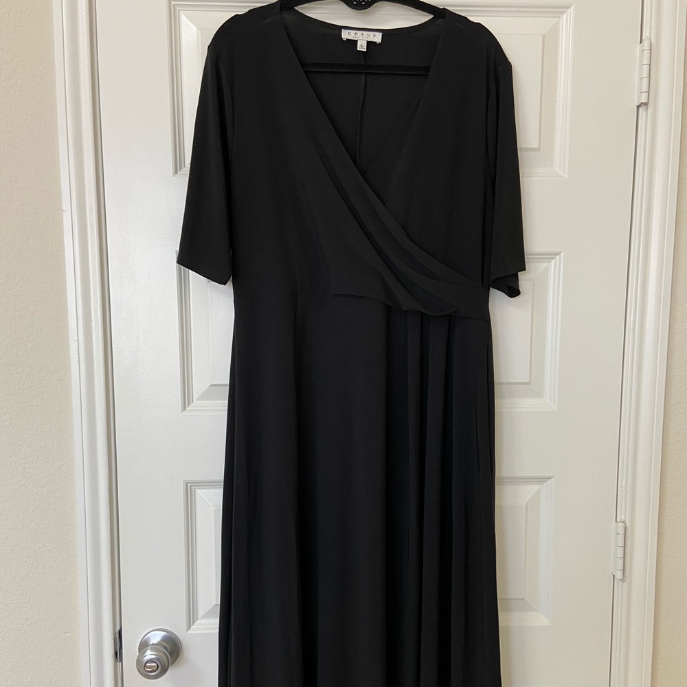 CHAUS NY Maxi Black Dress Size L